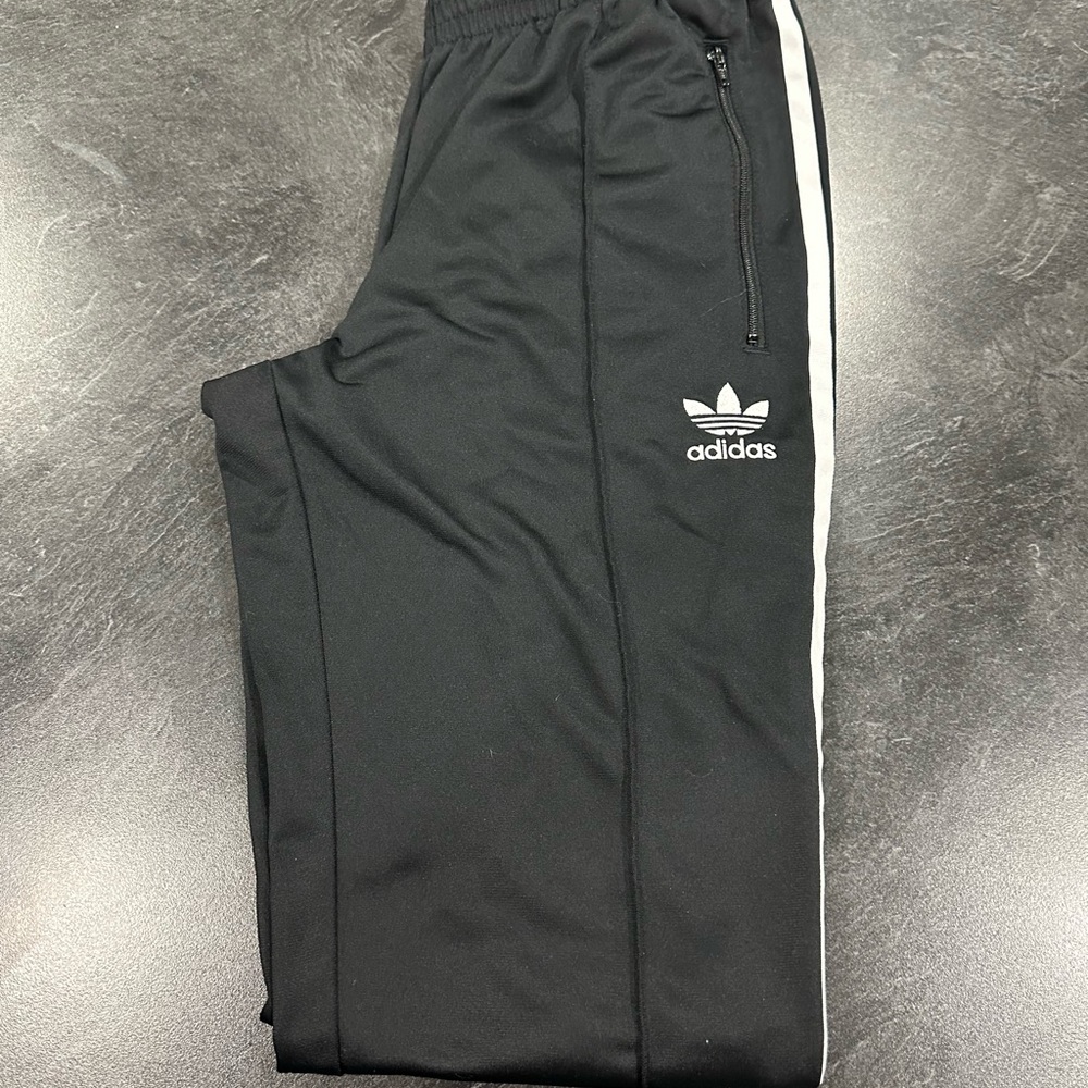 Adidas Black Joggers with White Accents